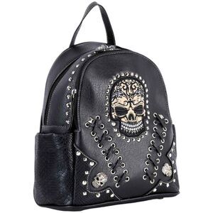Skull And Studs Design Black Backpack